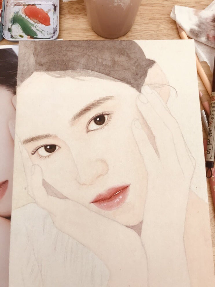  도쿠카키(강선우) 한국인물화 3번째수업) 눈