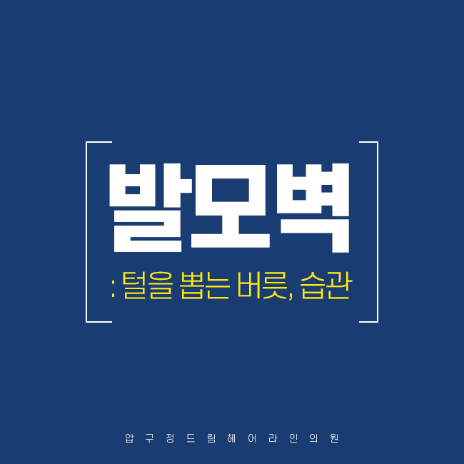  #발모벽 #발모광 #20대가발이웬말 #발모벽모발이식치료후