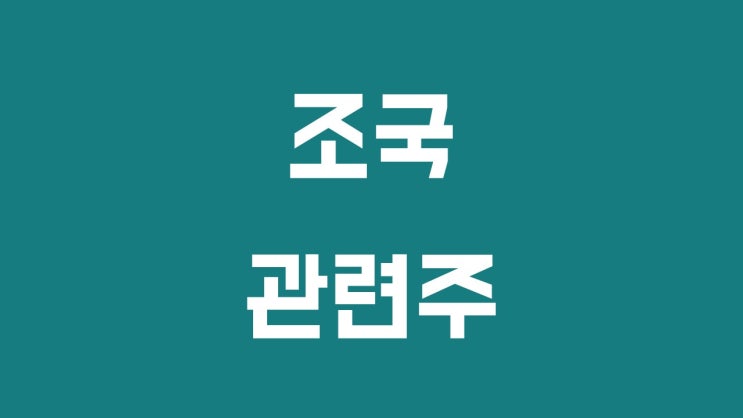  조국 관련주 테마주 … 화천기계, 삼보산업, 한성기계