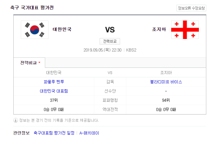  9월5일 대한민국 조지아 분석