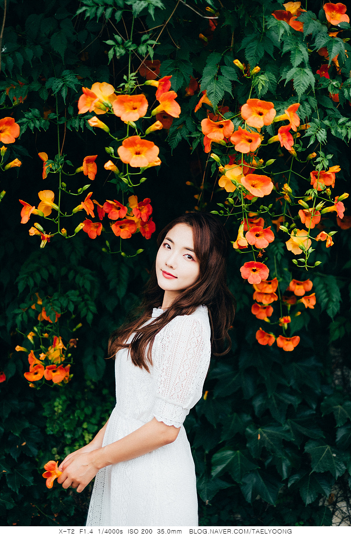  뚝섬한강공원 능소화 개인화보촬영 x-t2 om-4 인물사진 Y.J.