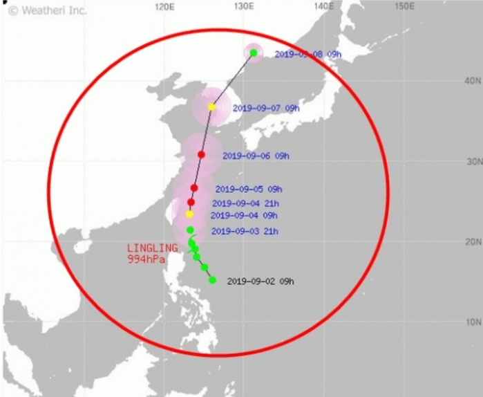  13호 태풍 링링 예상경로 4일 부터 본격적 태풍시작 대비 방법
