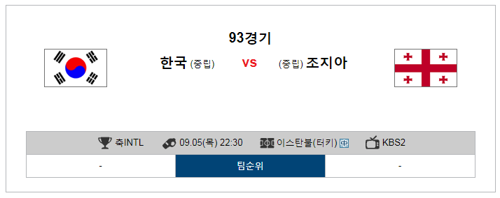  9월5일 A매치 대한민국 VS 조지아 해외축구 분석 가즈아~!!!!