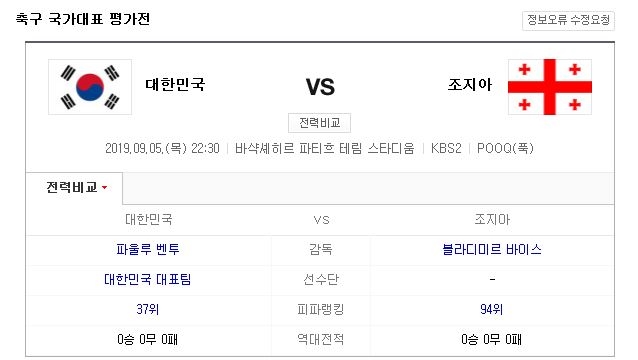  2019년9월5일 오늘 !! 한국VS조지아 축구 평가전~ ㅋㅋ 야식먹으면서 TV시청을 ㅋㅋ