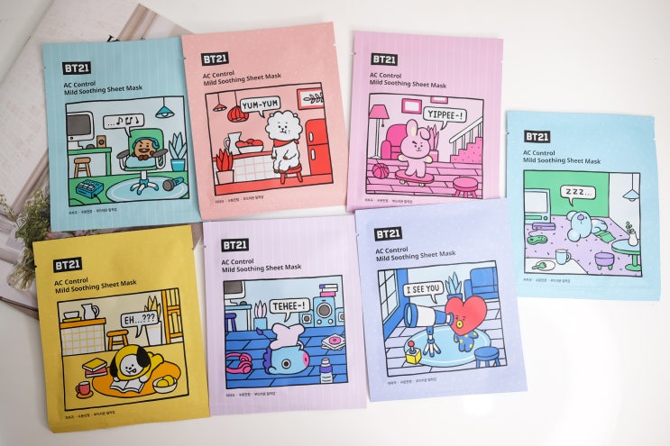  1일1팩 추천! 수분마스크팩 추천 트루네이처 티엔 BT21 진정마스크팩해요.