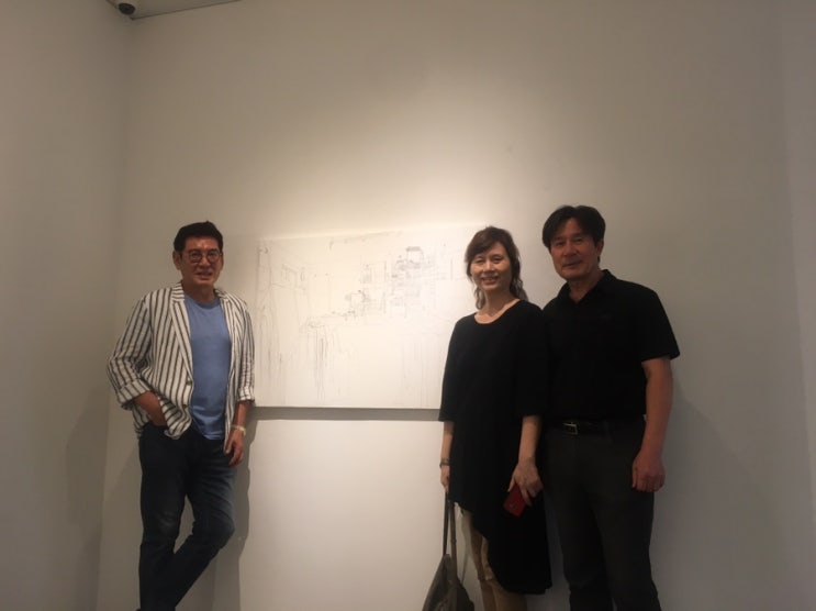  #첫 손님, #개인전에 오신#조형기 님 #강,오화백님 부부