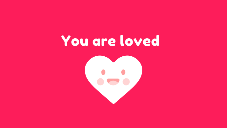  You are loved 넌 사랑받고 있어 - 귀여운 핑크 하트 컴터 배경화면