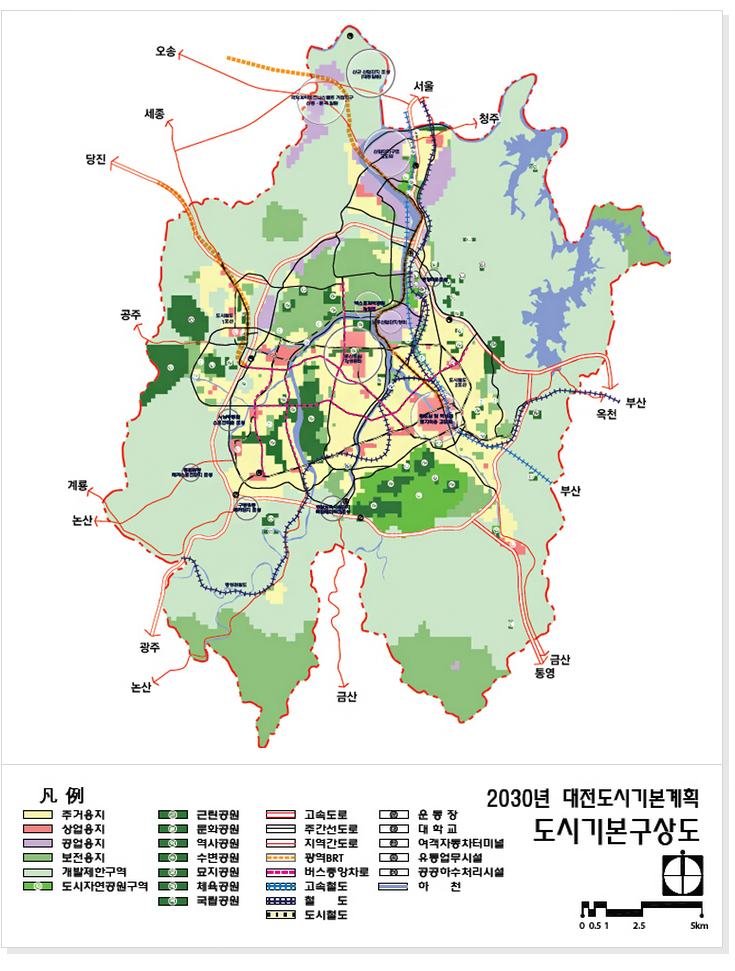 (대전분석) 대전광역시 도시관리계획 변경고시 내용에 대한 용도지역 요약.   [부동산#25]