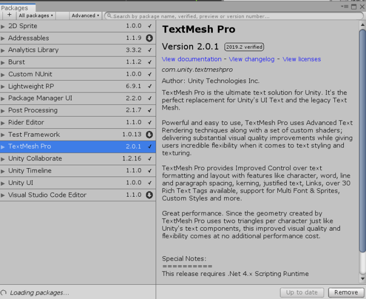 유니티(Unity) - Textmesh Pro(텍스트 메쉬 프로) 한글 사용법