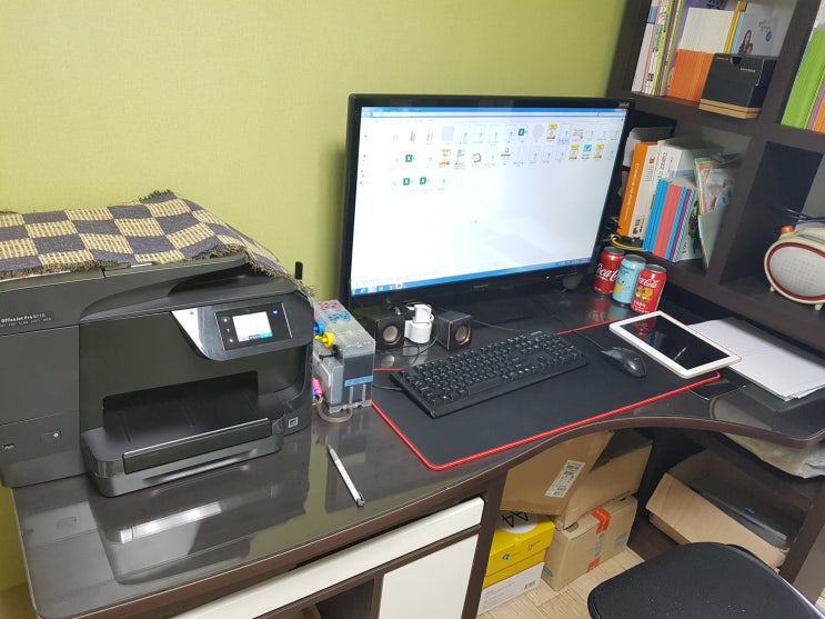  공부방프린터 hp8710 복합기 프린터해피점검 실시합니다.- 울산 북구 이화 공부방에 사용중인 무한프린터