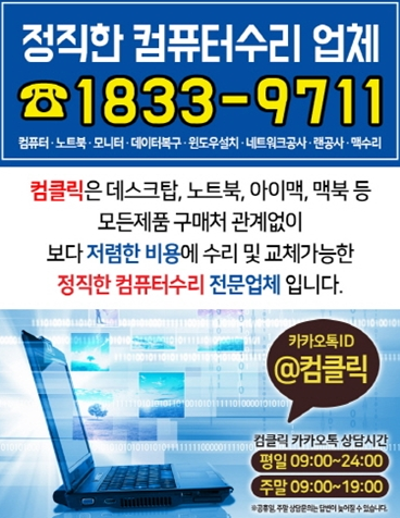  컴퓨터수리 원격서비스 프로그램설치대행 윈도우암호초기화