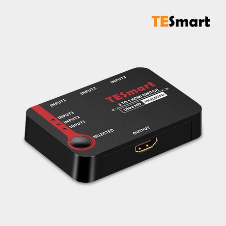  티이스마트 3포트 HDMI 선택기 4K 60Hz UHD 모니터 스위치