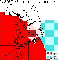 13호 링링 태풍위치와 실시간 태풍경로, 제주도 상황