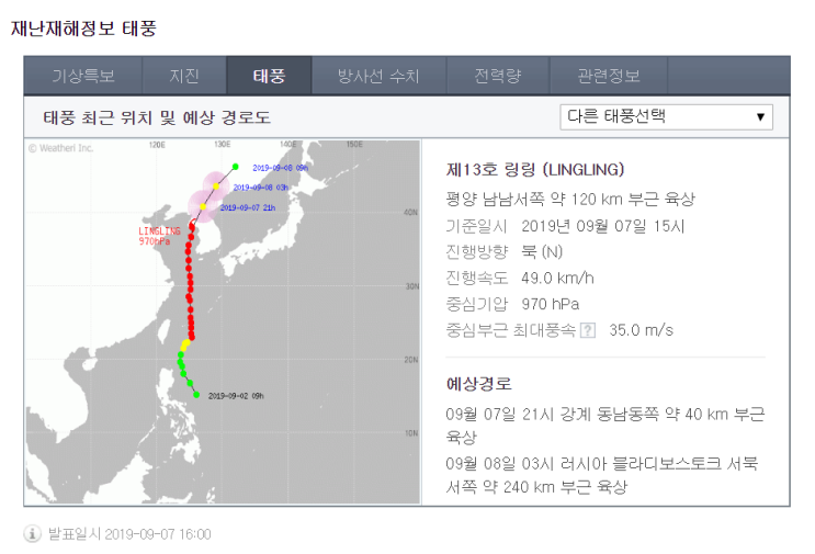  [13호 태풍 링링] 실시간 위치 확인방법을 알려드립니다!!
