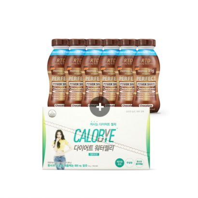 (50% 할인)칼로바이 퍼펙트 파워쉐이크 헬스 단백질보충제 프로틴음료 초코맛 18개입