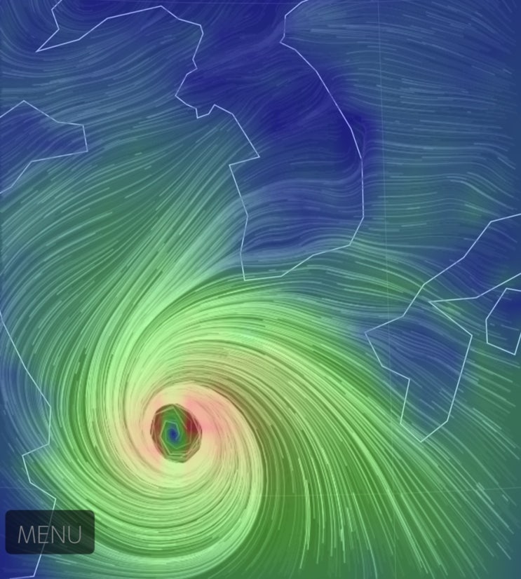 [태풍 링링 예상경로]비쥬얼맵 링크 보기 한반도 강타하는 13호 태풍 링링의 예상경로와  위성사진