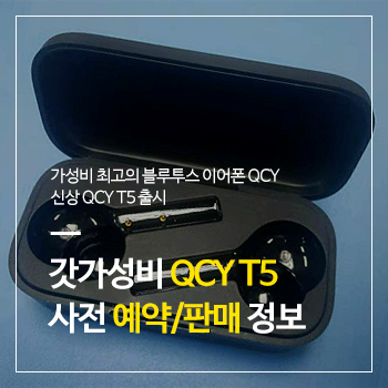 가성비 최고 QCY 블루투스 이어폰의 新 모델 "QCY T5" 큐텐(Qoo10) 직구 최저가 예약 판매 정보