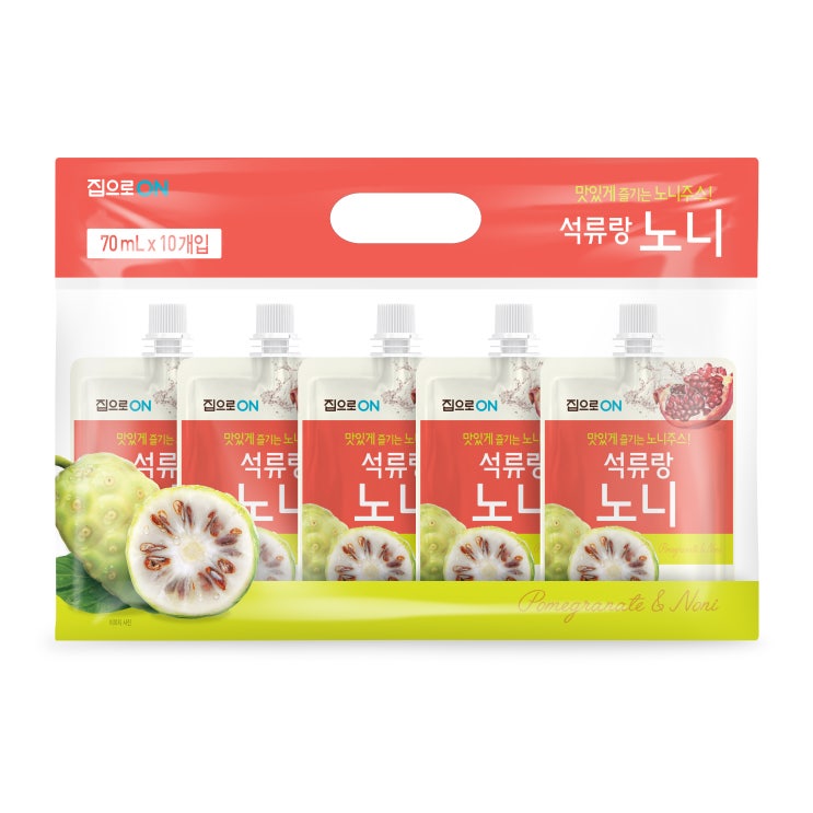  청정원 집으로ON 석류랑 노니 주스, 70ml, 10개입