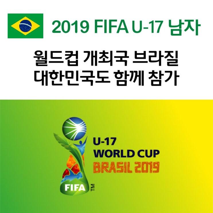  2019 FIFA U-17 남자 월드컵 개최국 브라질 대한민국도 함께 참가