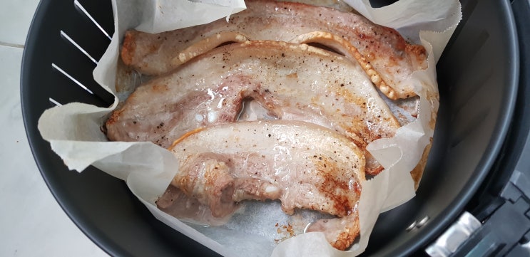  저탄수화물 고지방 식단 에어프라이어로 삼겹살요리