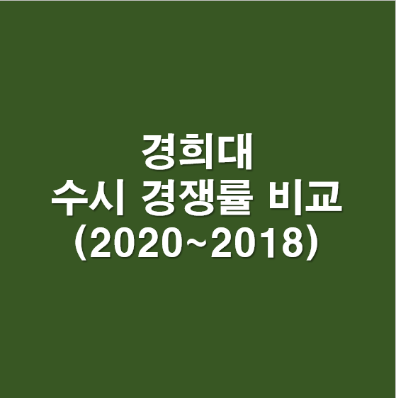 경희대 수시 경쟁률 비교(2020~2018) - 서울캠, 국제캠, 논술, 고교연계, 네오르네상스