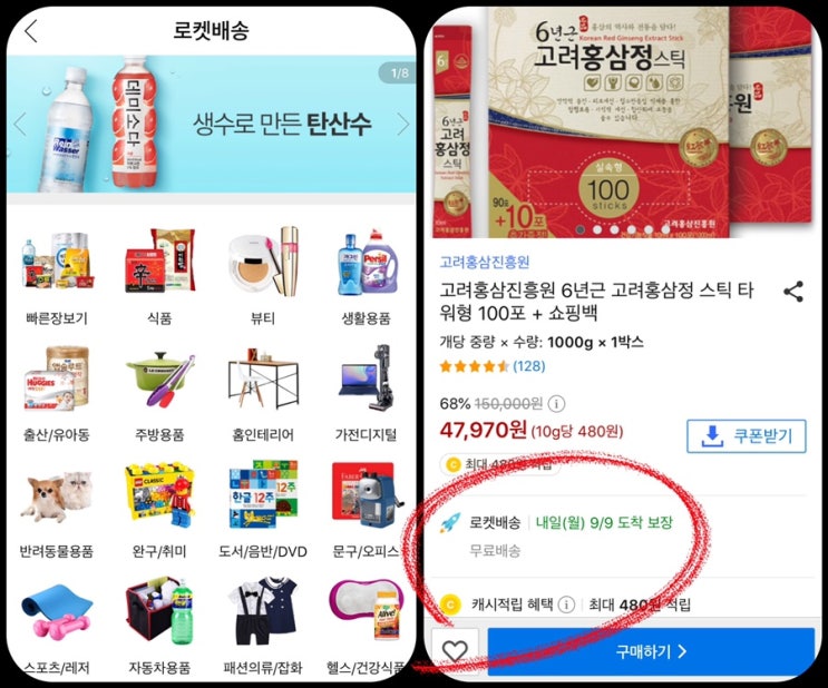  선물 보내기! 늦었다고 생각할 때 쿠팡 로켓배송, 내일 도착!