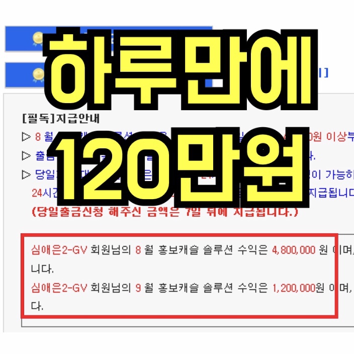  ️하루만에 120만원️헬로우드림멘토 긍정앤짱 총3천만원 돌파