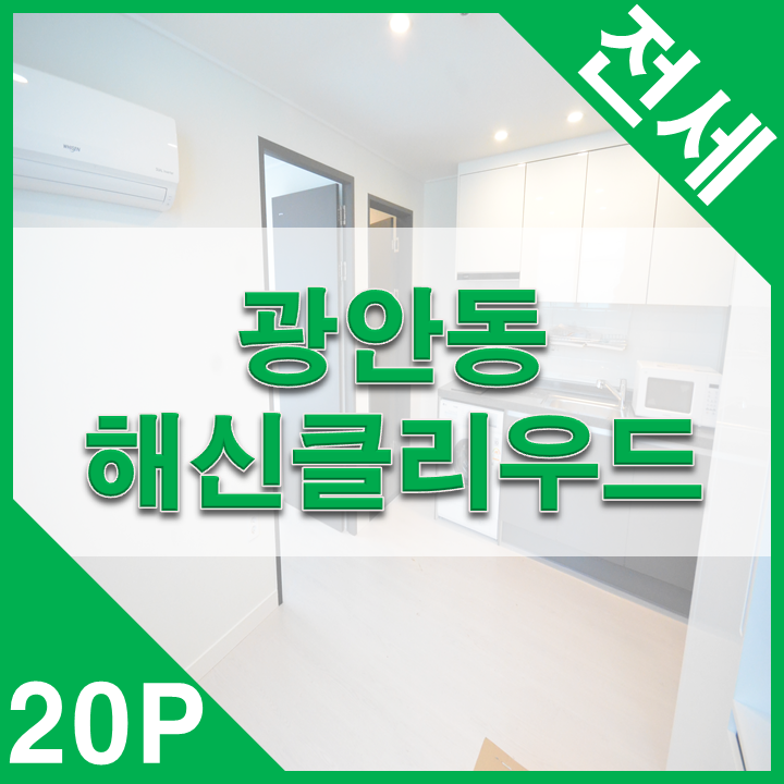  수영구 광안동 신축 스리룸 전세 혜신클라우드