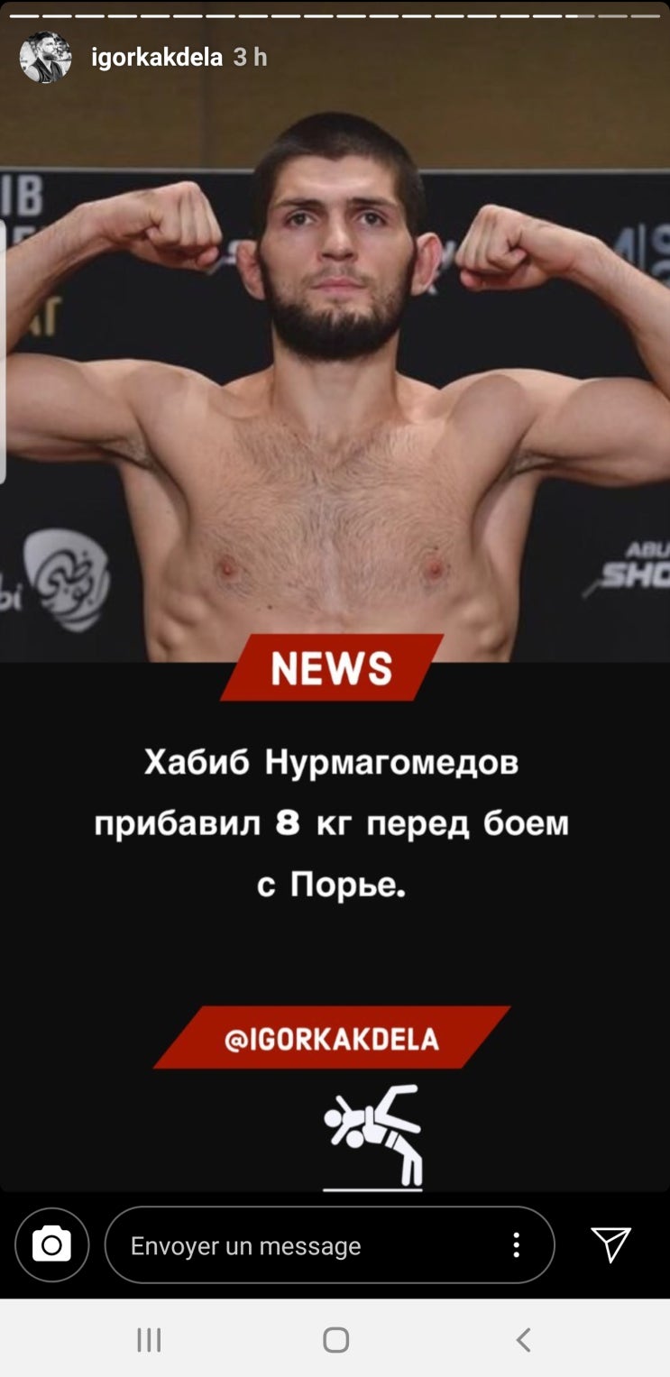 하빕 누르마고메도프의 평체와 UFC 242 경기 체중