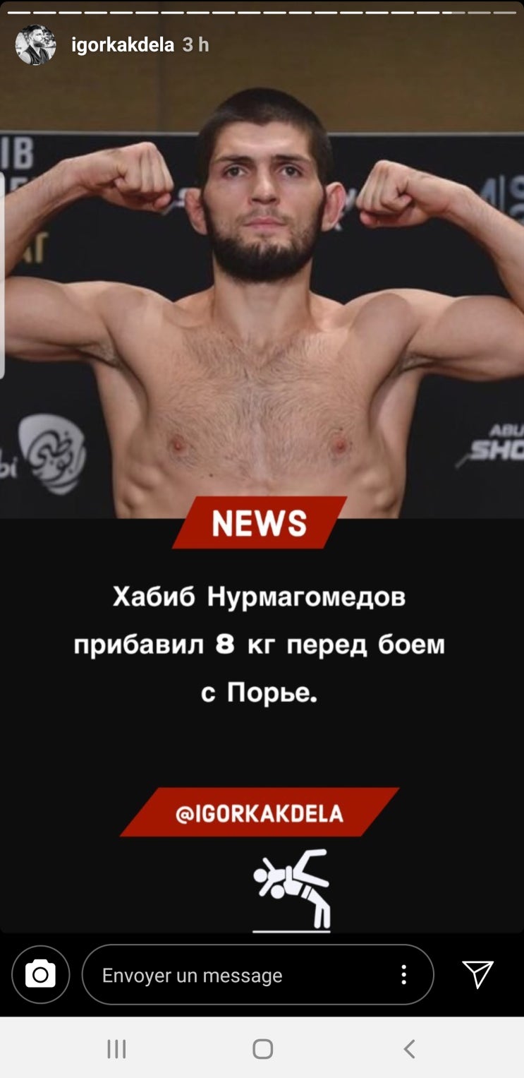 하빕 누르마고메도프의 평체와 UFC 242 경기 체중 하빕 누르마고메도프의 평체와 UFC 242 경기 체중