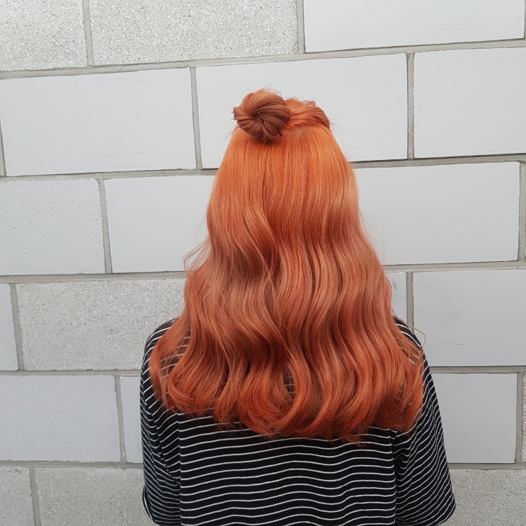  간석동미용실, 2019년 가을 트랜드컬러 오렌지염색, 고급지다 오렌지코랄