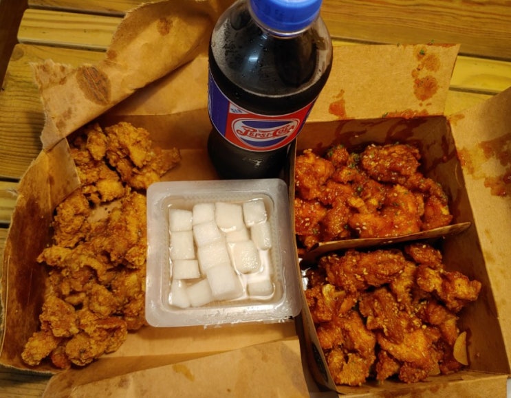  노랑통닭 : 송탄 신장동 배달 치킨 맛집 (순살3종세트)