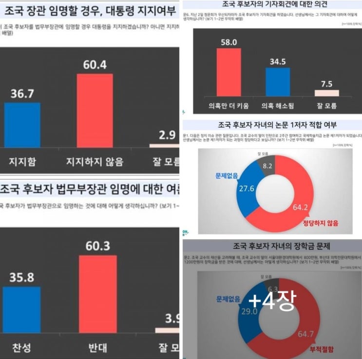  지난 9월 2일 실시한 여론조사 결과입니다.  임명 강행 후엔 여론이 더욱 악화됐으리라 봅니다. 조국 임명하면 대통령 지지하지 않겠다 60.4%-오피니언코리아 여론조사 GM