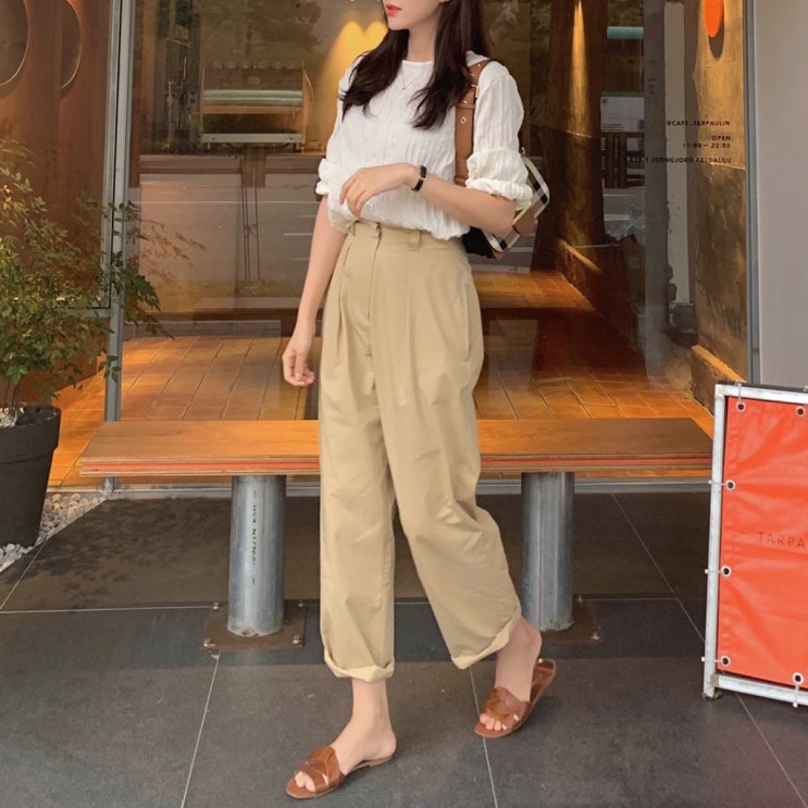  가을데일리룩 / 미뉴에트 와이드 핀턱팬츠.
