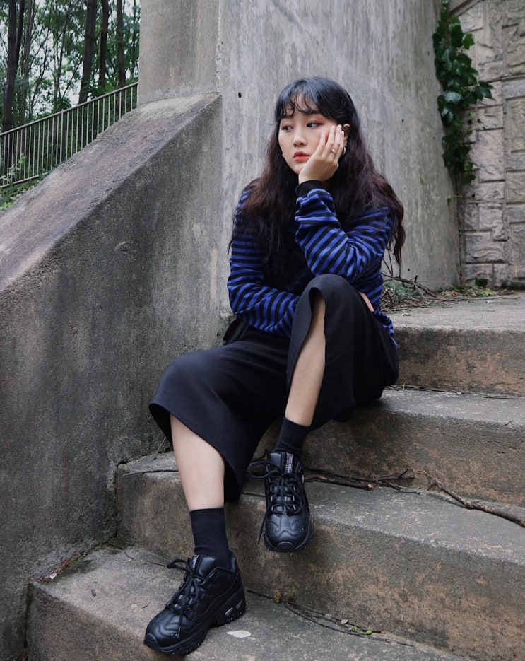  쟄조 데일리룩/ 뉴트로 패션에는 어글리 슈즈! 스케쳐스 운동화코디, 쟄조이