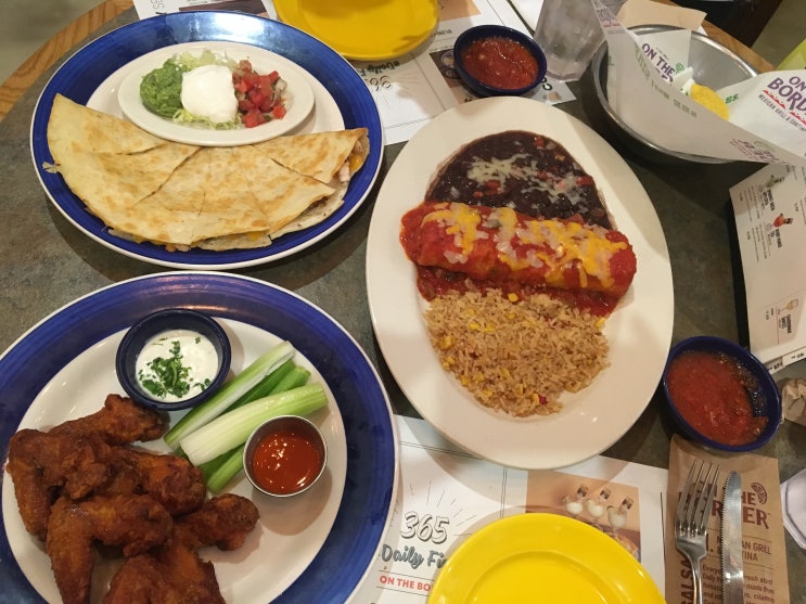  김포공항 롯데몰 맛집, 멕시코 요리 온더보더! 2주년 이벤트로 보더윙 무료!