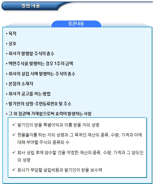 주식회사 등 법인유형에 따른 사회적기업 정관 변경