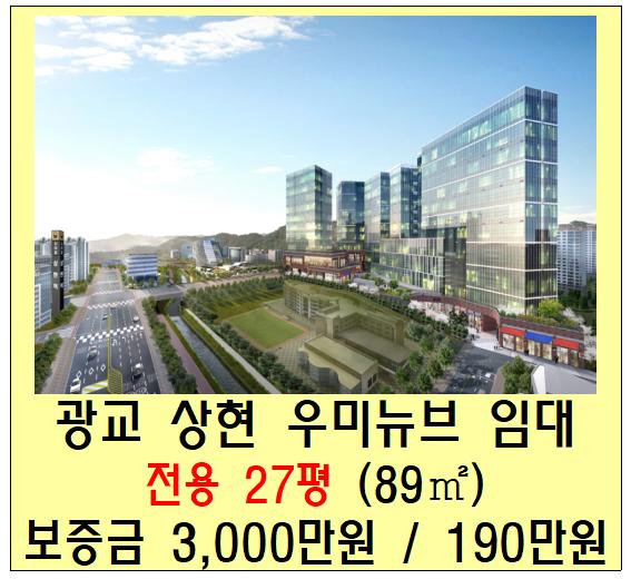  용인광교 상현 사무실 임대(광교 우미뉴브, 공장, 수원, 20평대, 50평대, 역세권)
