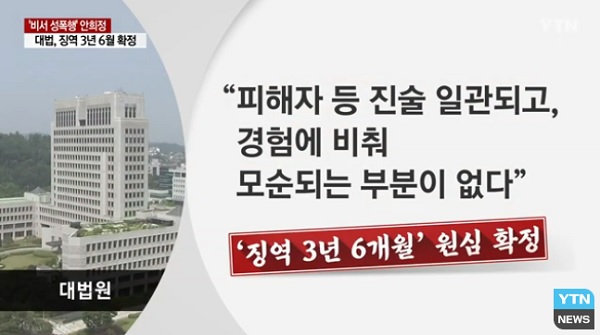 대법원, 안희정 징역 3년 6개월 확정…비서 성폭행 혐의