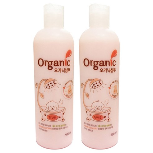  오가닉 베이비파우더 애견샴푸, 500ml, 2개