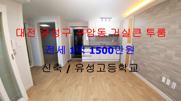 (대전 유성구 구암동) 유성고등학교 인근에 있는 신축! 정말 귀한 거실큰 투룸 전세 매물입니다 ^^