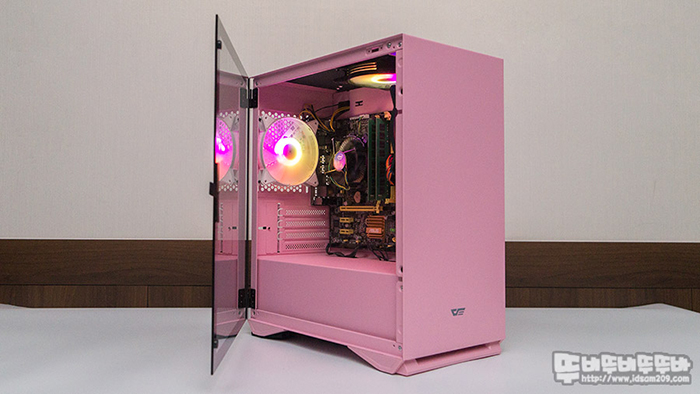 다크플래쉬 DLM22 RGB 강화유리 핑크에디션
