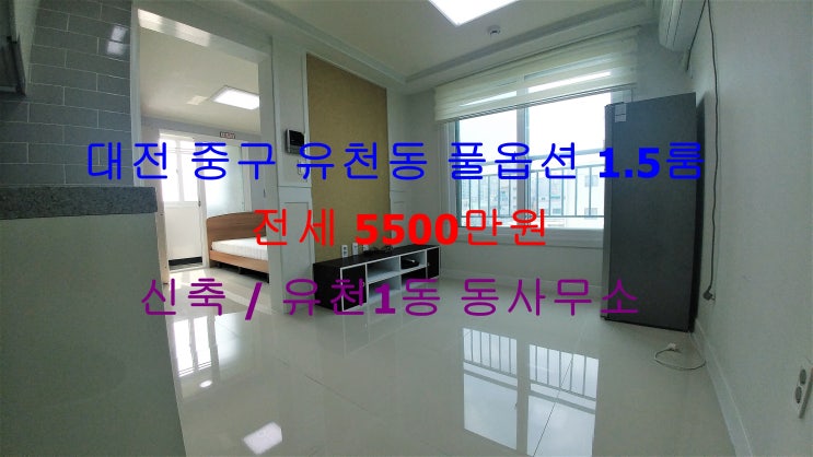  (대전 중구 유천동) 유천1동 동사무소 인근에 있는 신축! 구조 이쁘게 나온 풀옵션 1.5룸 저렴한 전세 매물입니다 ^^