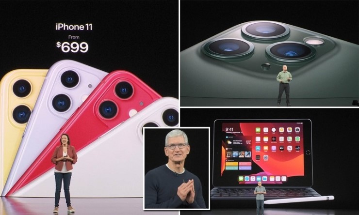  애플, 역대 최강의 아이폰 디자인 공개 VIDEO: Apple's 'most powerful and advanced handsets yet': Firm unveils $999 iPhone 11 Pro and $1099 Pro Max with...