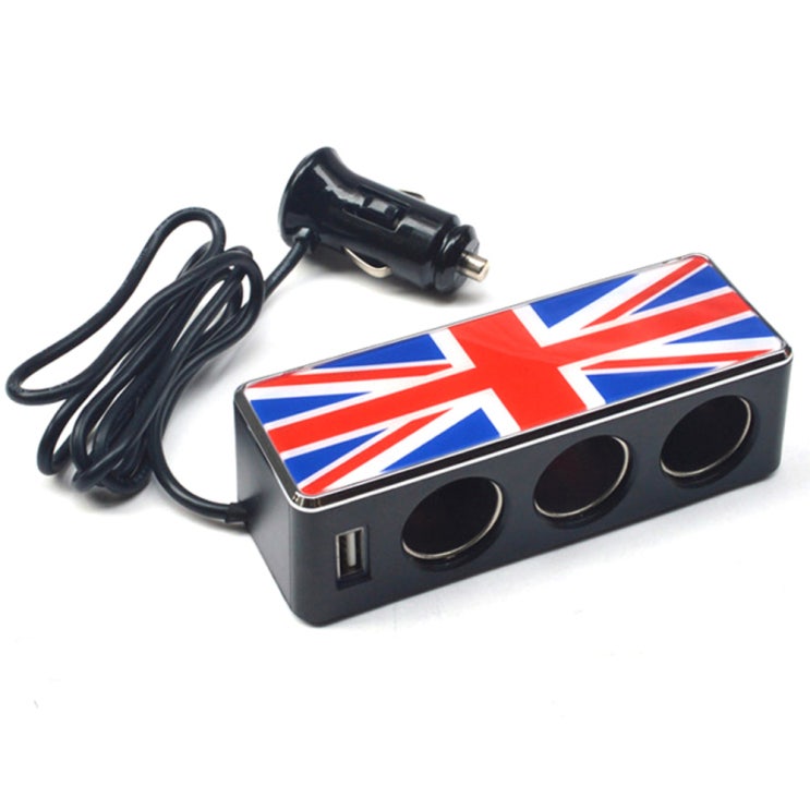  카닉스 유니언잭 차량용 USB 3구 소켓