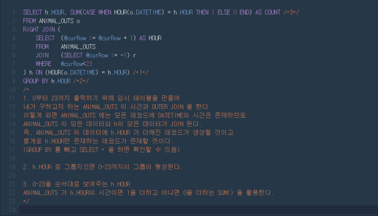  [Programmers/프로그래머스] 입양 시각 구하기(2) - MySQL
