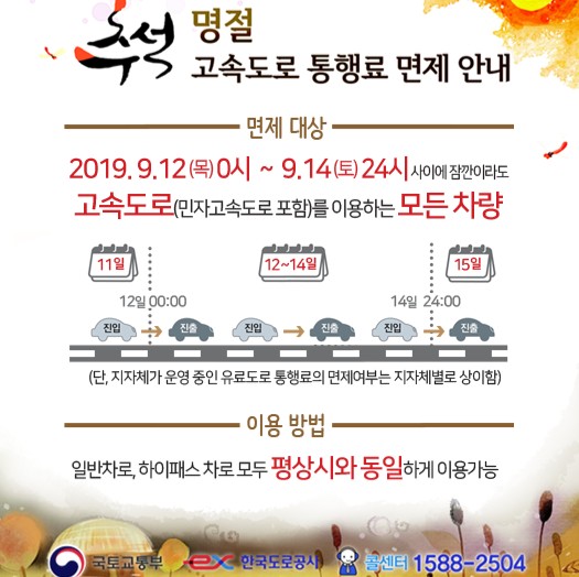  추석 고속도로 공짜