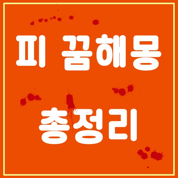  피 꿈해몽 총정리 살펴보아요~