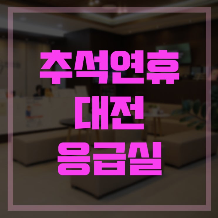 대전응급실 추석 연휴 진료 가능한 곳(대덕구,동구,서구,유성구,중구)