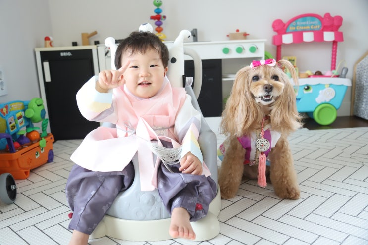  386일 아기 _ 즐거운 한가위 되세요 (루팡 & 루안인사)